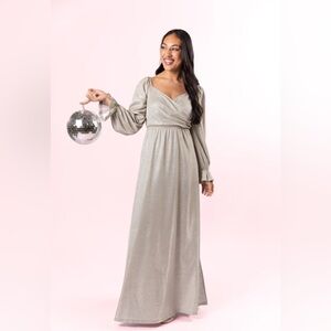 Pink Lily Silver Long Sleeve Dress